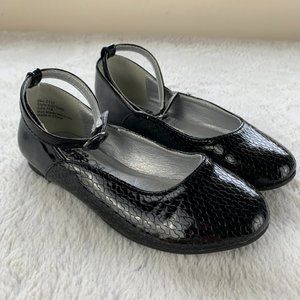 Girls Black Ankle Strap Party Shoes Size 11
